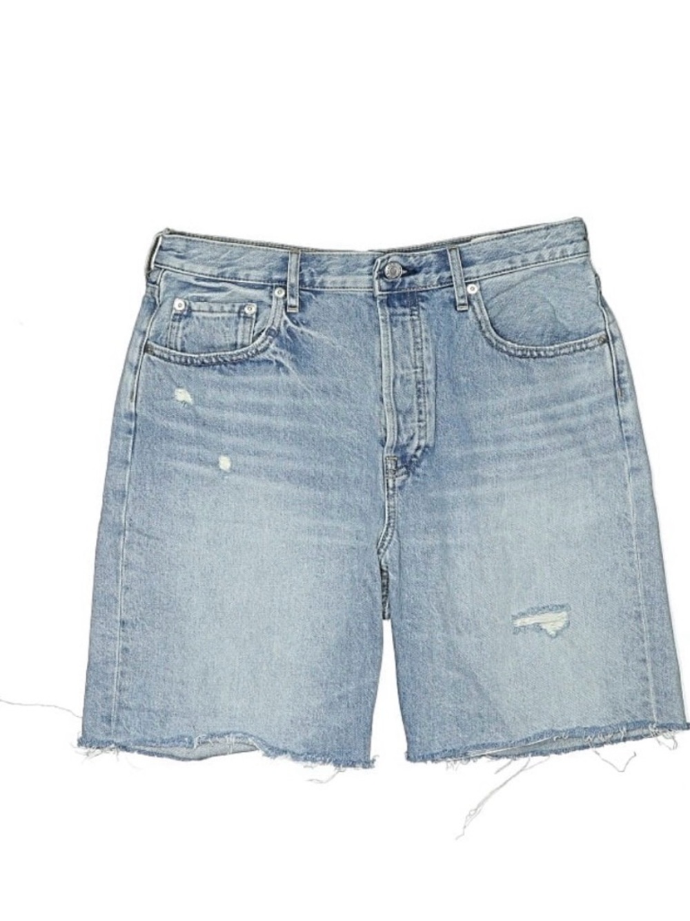 Everlane Light Blue Distressed Denim Jean Shorts